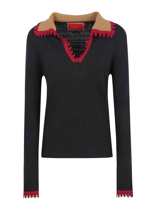 25FW 라 더블제이 긴팔 티셔츠 PUL0280KNI154SOLIDBL01 Black