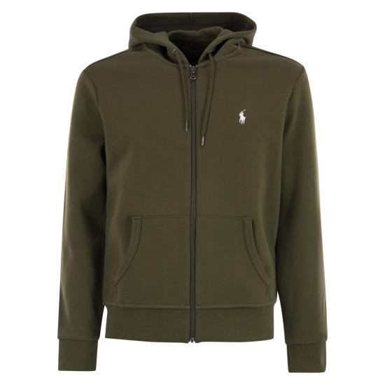 25FW 폴로 랄프로렌 더블 니트 후드 집업  710881517 OLIVE GREEN