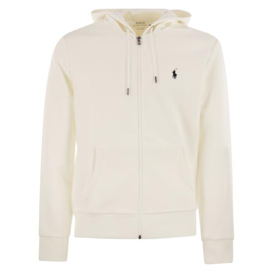 26SS 폴로 랄프로렌 더블 니트 후드 집업  710881517 WHITE