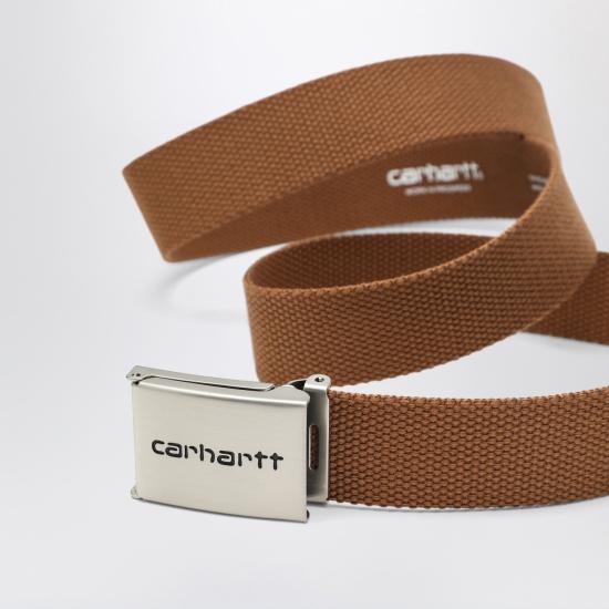 25FW 칼하트 WIP 클립 벨트 크롬 I019176PL Brown - CARHARTT WIP