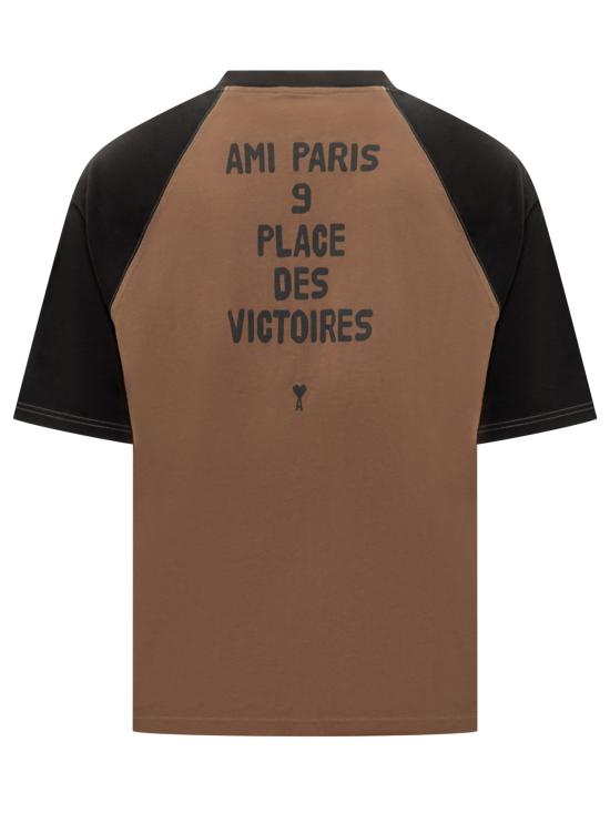 25FW 아미 반팔 티셔츠 H25HTS350726 2162H25 NOISETTE NOIR - AMI