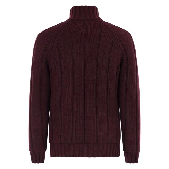 25FW 브루넬로 쿠치넬리 하이 칼라 집업 스웨터 MA2301206 BORDEAUX - BRUNELLO CUCINELLI