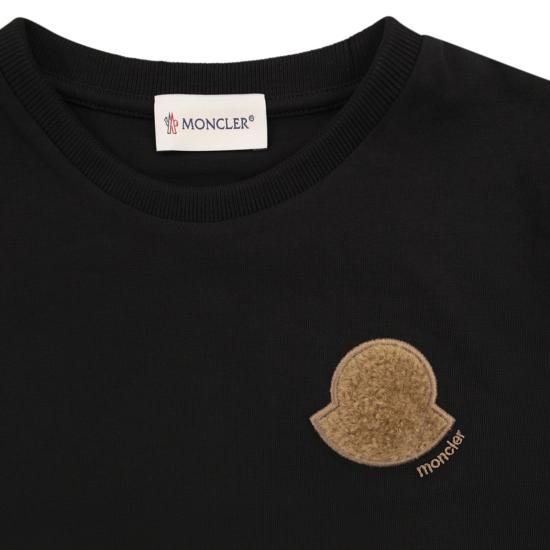 25FW [키즈] 몽클레어 ENFANT 앙팡 테리 로고 패치 스웨트셔츠 K29548D00005 BLACK - MONCLER