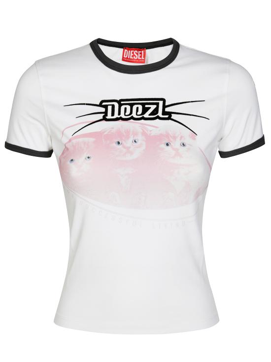 25FW 디젤 반팔 티셔츠 A196550HQAHT 100 BIANCO