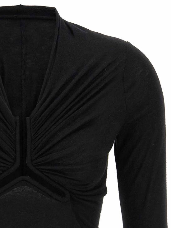 25FW 릭 오웬스 긴팔 티셔츠 RP02E4266JR09 Black - RICK OWENS