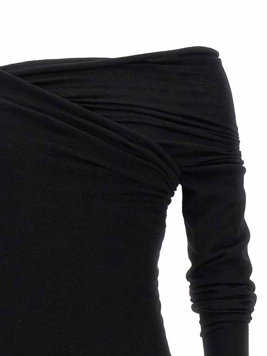  릭 오웬스 긴팔 티셔츠 RU02E1262JR09 Black - RICK OWENS