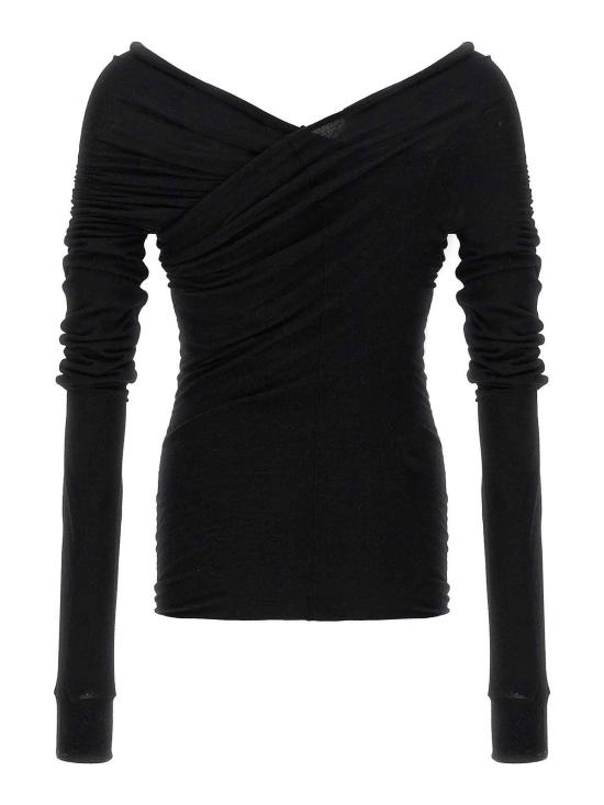  릭 오웬스 긴팔 티셔츠 RU02E1262JR09 Black - RICK OWENS