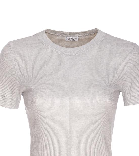 25FW 브루넬로 쿠치넬리 반팔 티셔츠 MP934EF800 C001 Silver - BRUNELLO CUCINELLI