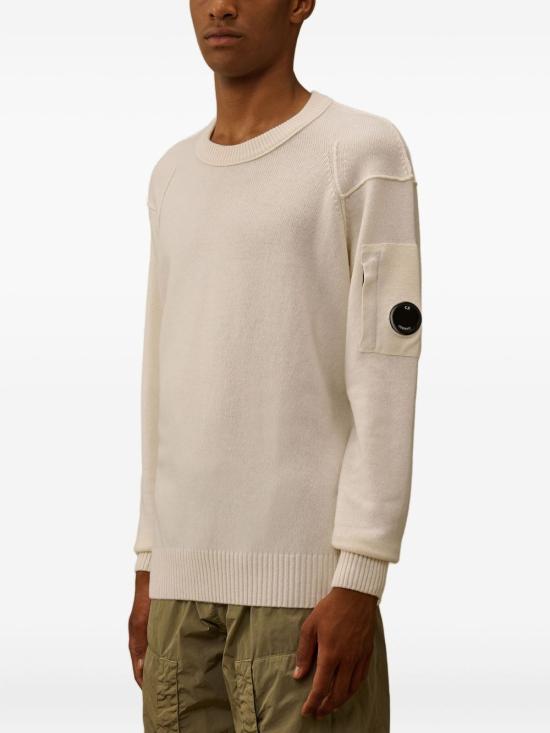 25FW 씨피 컴퍼니 램스울 GRS 크루넥 렌즈 스웨터 RFCMKN707A 110149A 103 White - C.P. COMPANY