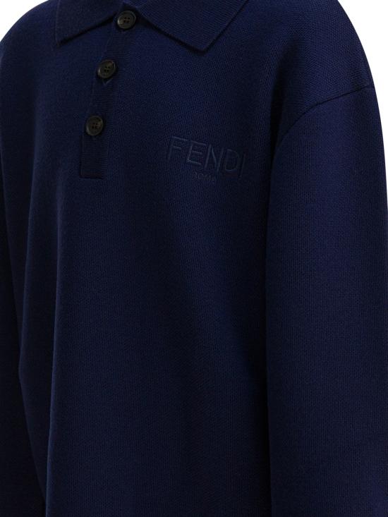 25FW [키즈] 펜디 폴로 셔츠 JMG128AUKUF1I11 Blue - FENDI