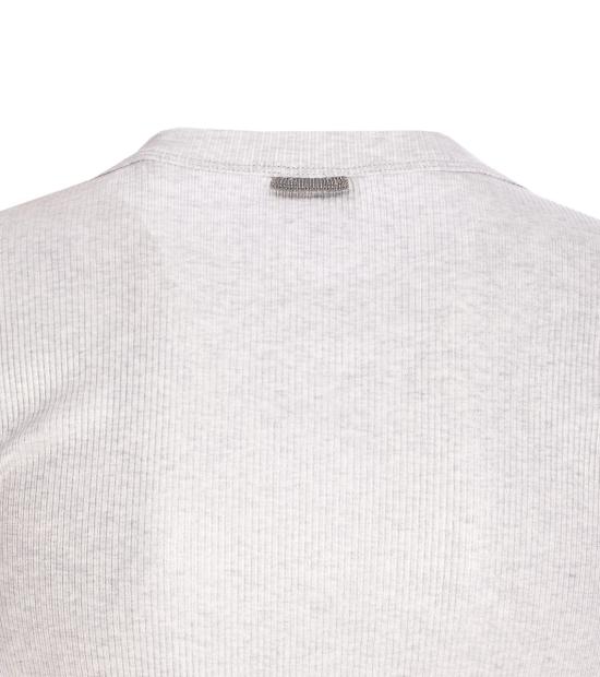 25FW 브루넬로 쿠치넬리 반팔 티셔츠 MP934EF800C001 SILVER - BRUNELLO CUCINELLI