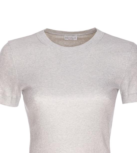 25FW 브루넬로 쿠치넬리 반팔 티셔츠 MP934EF800C001 SILVER - BRUNELLO CUCINELLI