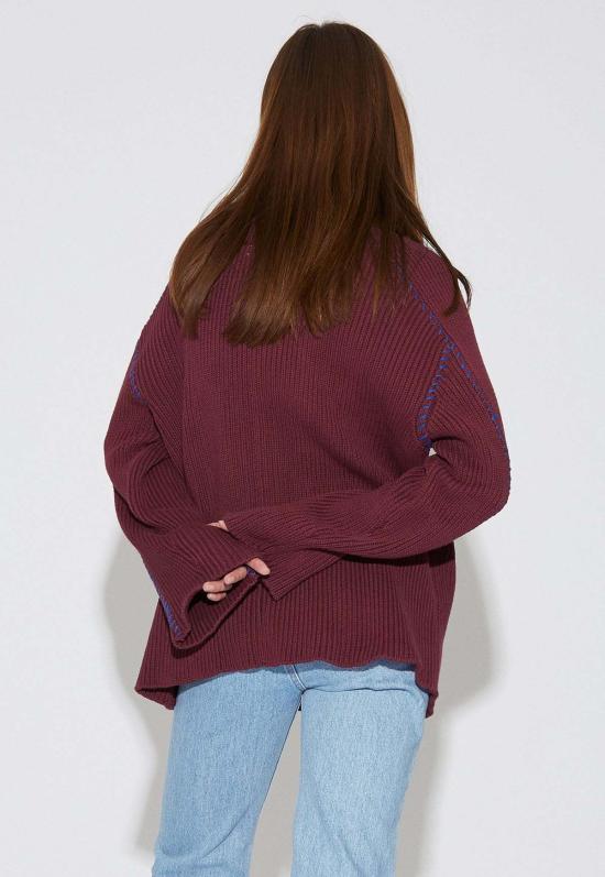  Arthur 터틀넥 아서 오버사이즈 스티치 스웨터 마룬 - OTHER BRANDS