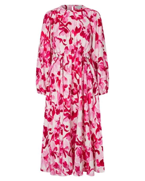  스티네 고야 롱 원피스 스틴 고야 더블 버클 래글런 미디 드레스 핑크