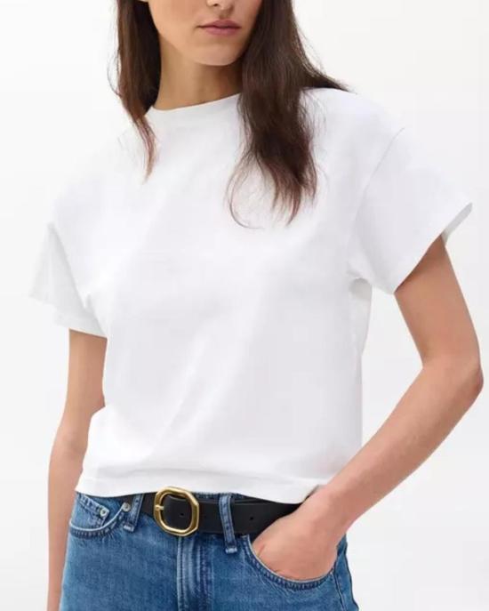  랙앤본 반팔 티셔츠 Rag & Bone Kelly Boxy Jersey Tee White - RAG & BONE
