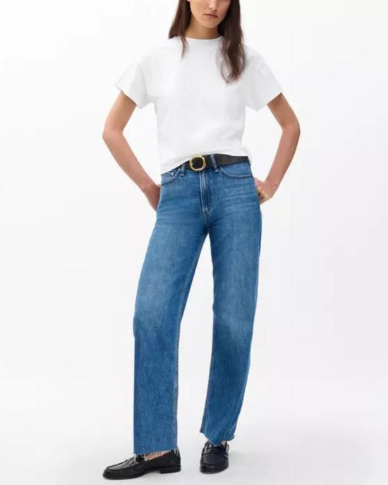  랙앤본 반팔 티셔츠 래그앤본 켈리 박시 저지 티셔츠 화이트 - RAG & BONE