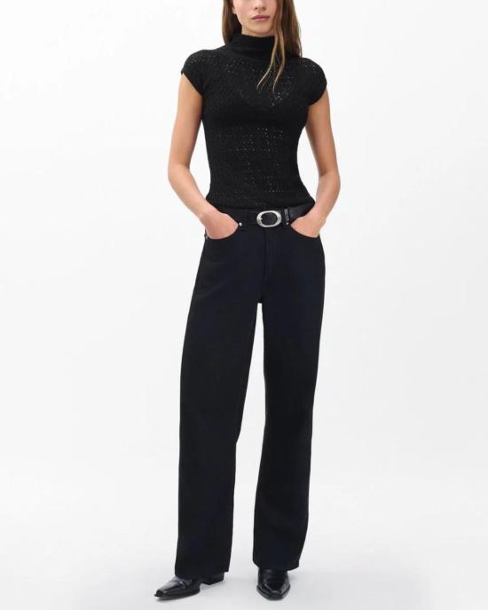  랙앤본 터틀넥 래그앤본 타나 메리노 캡슬리브 스웨터 블랙 - RAG & BONE