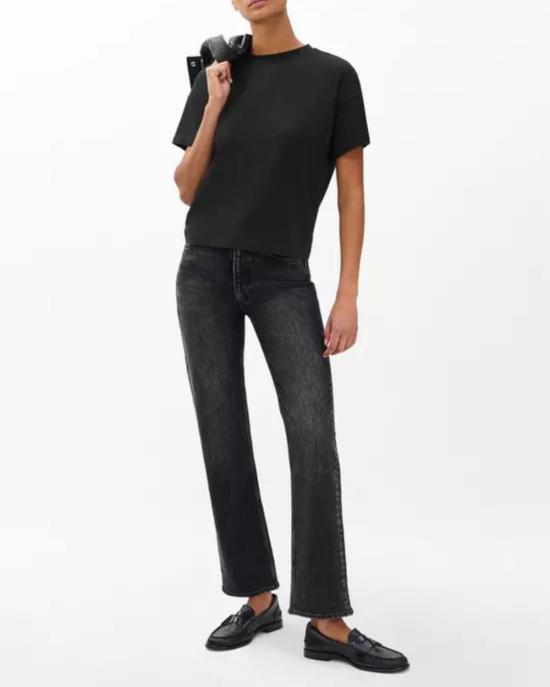  랙앤본 반팔 티셔츠 Rag & Bone Kelly Boxy Jersey Tee Black - RAG & BONE
