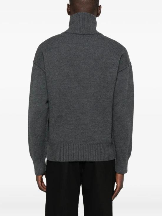 25FW 아미 ADC 터틀넥 스웨터 UKS839018 0504 GRIS CHINE NOIR