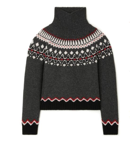 25FW 알라누이 터틀넥 LWHF001E25KNI001 0610 BLACK GREY MULTICOLOR