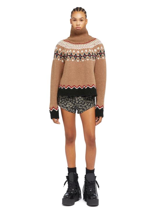 25FW 알라누이 터틀넥 LWHF001E25KNI001 6407 CAMEL MULTICOLOR - ALANUI