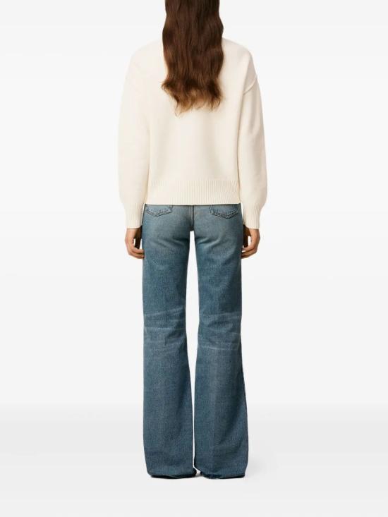 25FW 아미 빅 하트 울 크루넥 스웨터 UKS838018 154 ECRU ROUGE - AMI