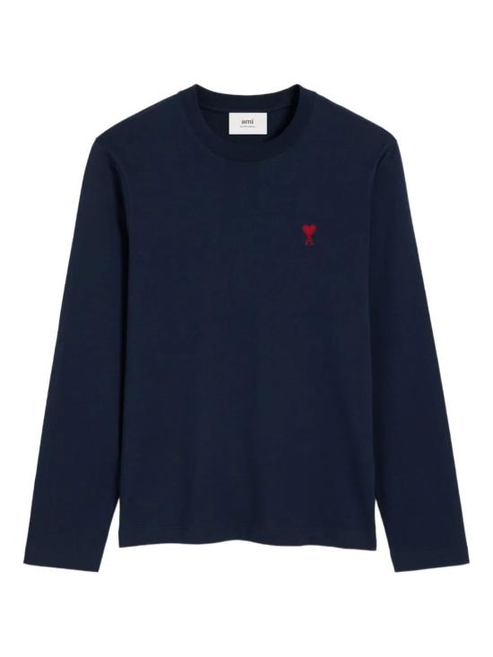 26FW 아미 스몰 하트 로고 롱슬리브 티셔츠 BFUTS235724 430 BLEU NUIT