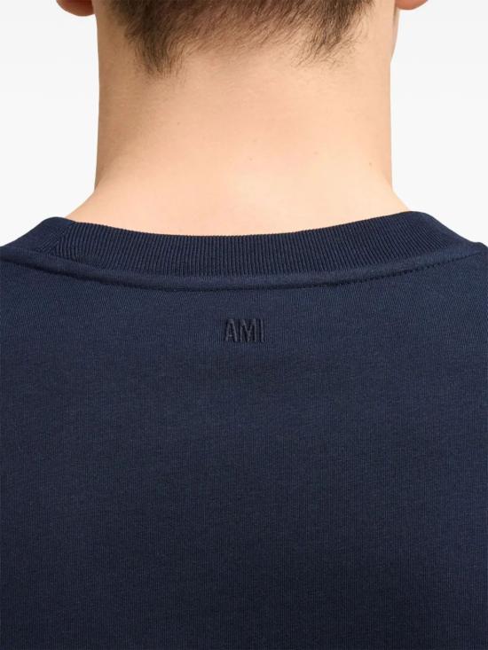26FW 아미 스몰 하트 로고 롱슬리브 티셔츠 BFUTS235724 430 BLEU NUIT - AMI