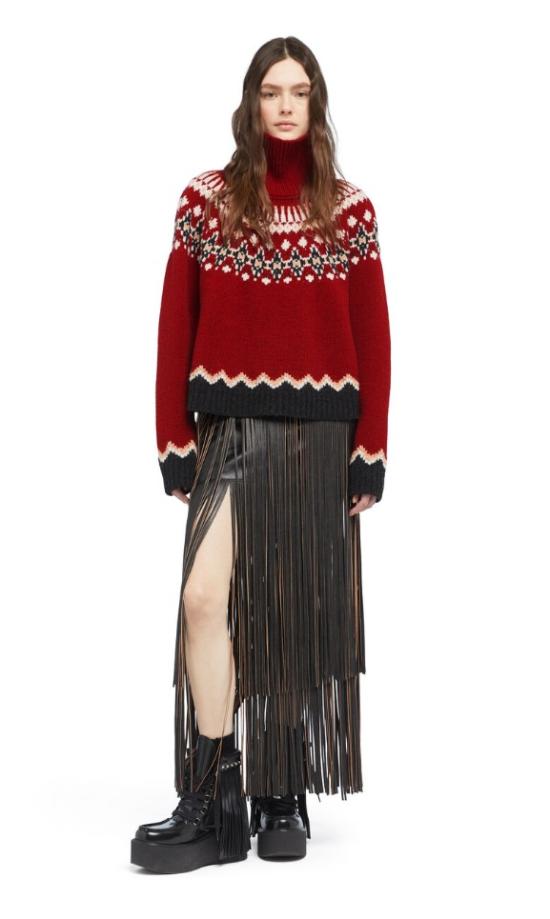 25FW 알라누이 터틀넥 LWHF001E25KNI001 2507 RUBY MULTICOLOR - ALANUI