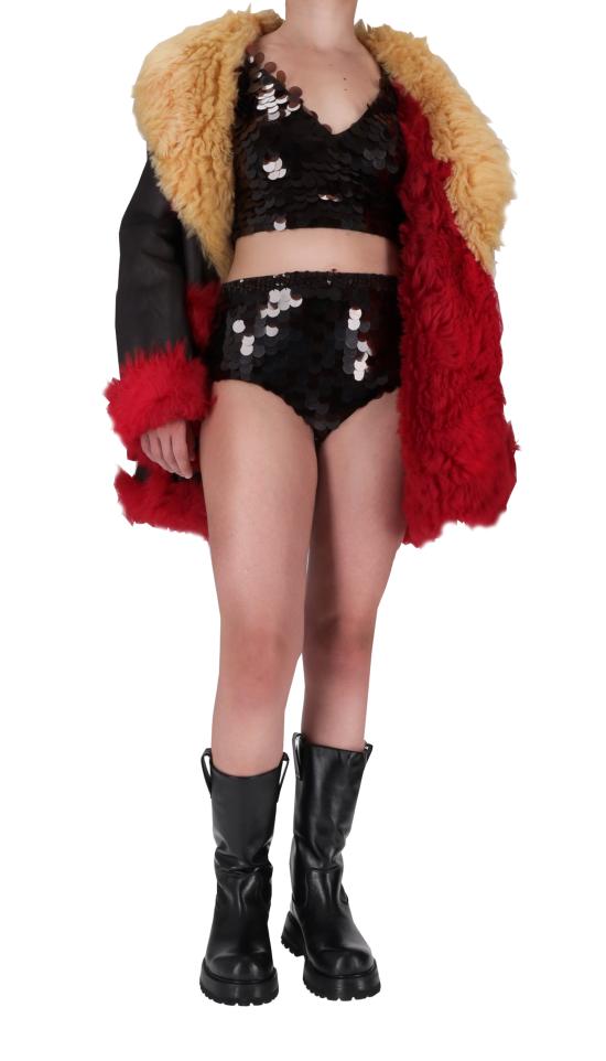 25FW 프라다 코트 56636B1H44 F0RXL NERO ROSSO SOLEIL - PRADA