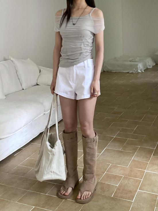  더 엔케이씨 스토어 블라우스 Nkc 스토어 비대칭 메시 탑 - The NKC Store