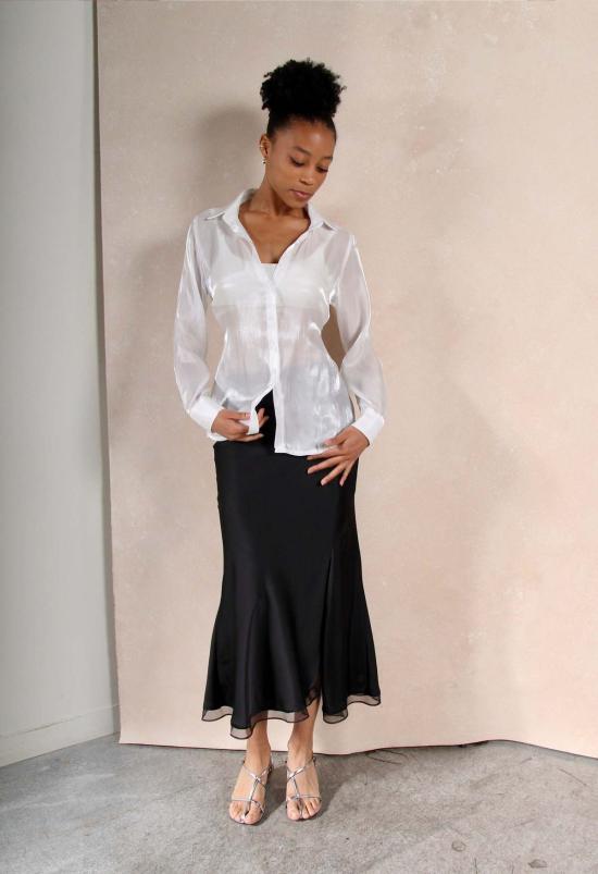  더 엔케이씨 스토어 셔츠 Nkc 스토어 풀 렝스 샤인 버튼업 셔츠 - The NKC Store