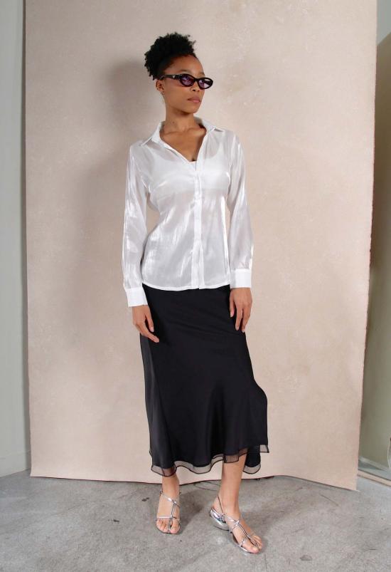  더 엔케이씨 스토어 셔츠 Nkc 스토어 풀 렝스 샤인 버튼업 셔츠 - The NKC Store