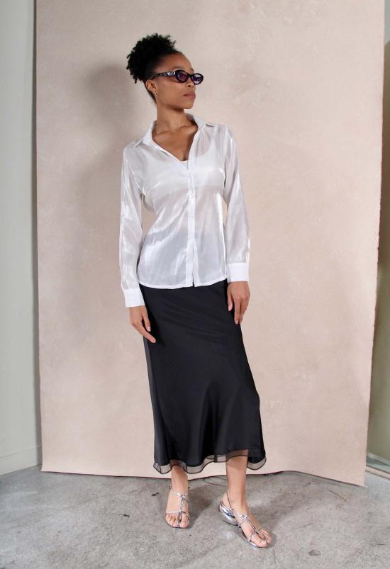  더 엔케이씨 스토어 셔츠 Nkc 스토어 풀 렝스 샤인 버튼업 셔츠 - The NKC Store