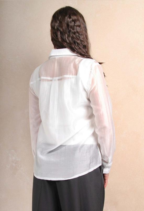  더 엔케이씨 스토어 민소매 티셔츠 Nkc 스토어 화이트 시스루 버튼업 셔츠 - The NKC Store