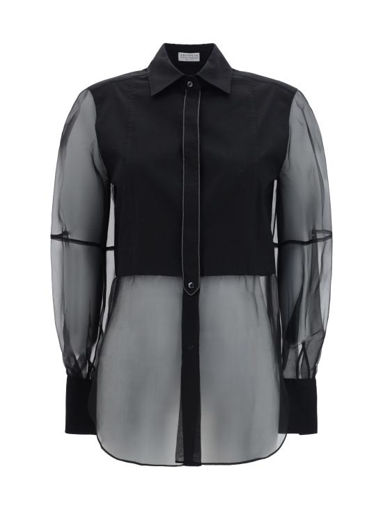 25FW 브루넬로 쿠치넬리 셔츠 M0091MQ406 C101 BLACK