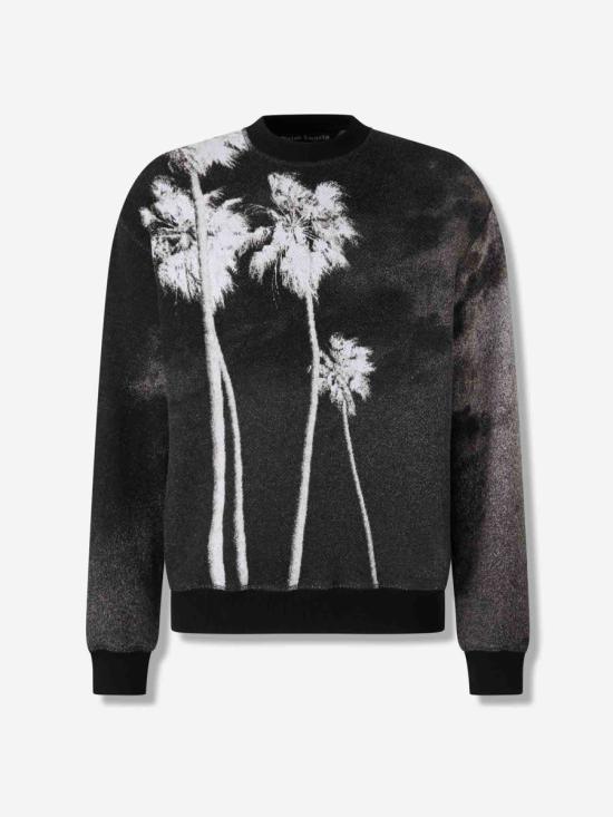 25FW 팜앤젤스 스웨터 PMHE086F25KNI001 1001BLACK WHITE Black