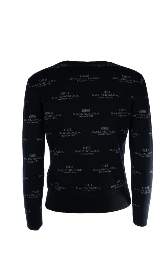 25SS 발렌시아가 로고 스웨터 812576T1724 1269 BLACK GREY - BALENCIAGA