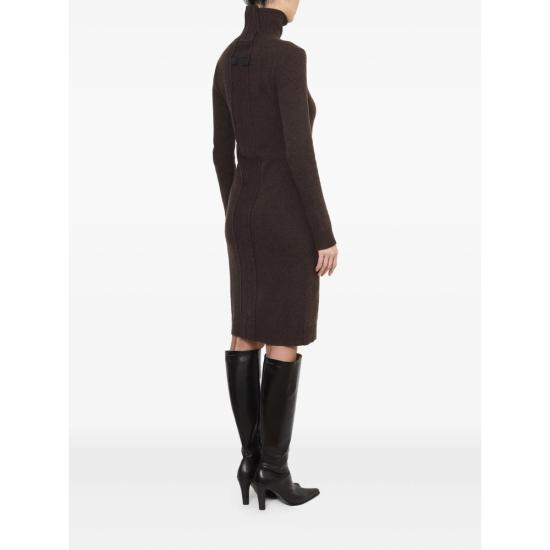 25FW MM6 메종마르지엘라 미디 원피스 M13187 S62DD0054 144 BROWN - MM6 MAISON MARGIELA