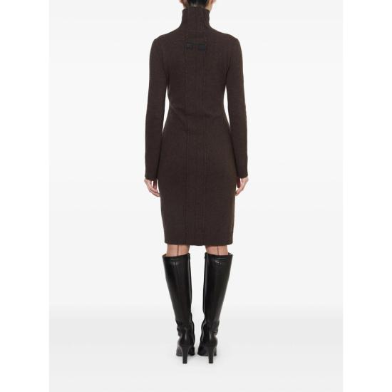 25FW MM6 메종마르지엘라 미디 원피스 M13187 S62DD0054 144 BROWN - MM6 MAISON MARGIELA