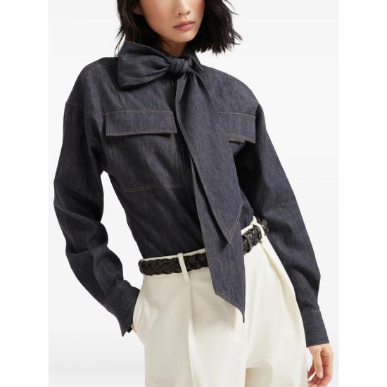 25FW 브루넬로 쿠치넬리 셔츠 MA792MY506 C001 BLUE - BRUNELLO CUCINELLI