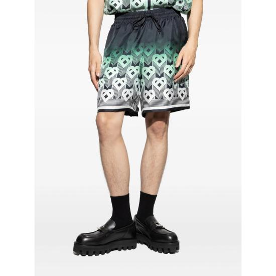25FW 카사블랑카 숏팬츠 TR 012 01 DRAWS GREEN BLACK - CASABLANCA
