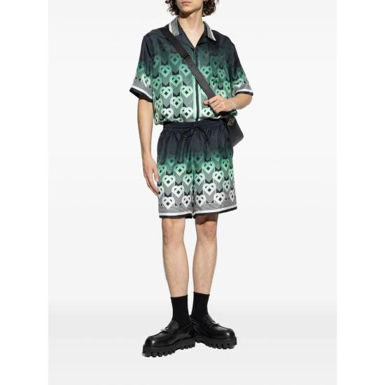 25FW 카사블랑카 숏팬츠 TR 012 01 DRAWS GREEN BLACK - CASABLANCA