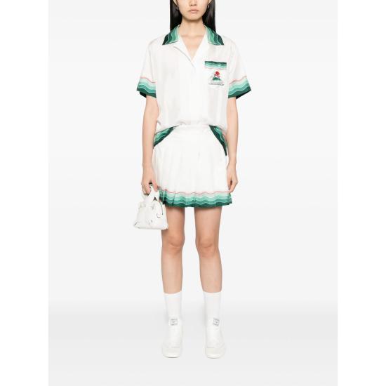 25FW 카사블랑카 셔츠 SH 200 05 WHITE GREEN - CASABLANCA