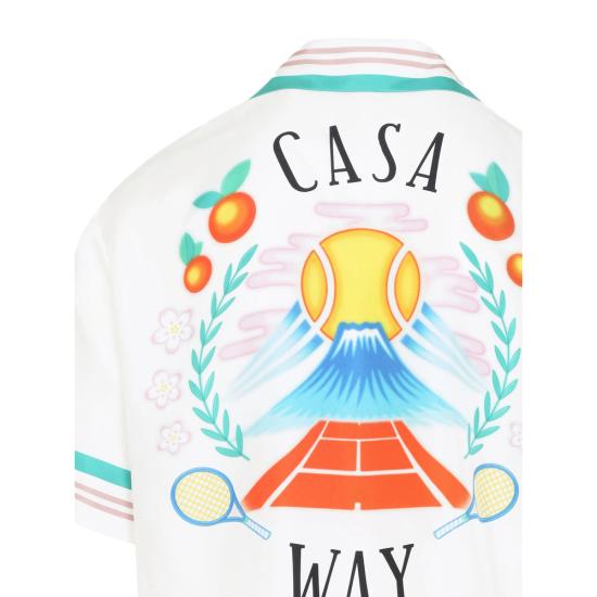 25FW 카사블랑카 반팔 셔츠 SH 003 07 WHITE - CASABLANCA