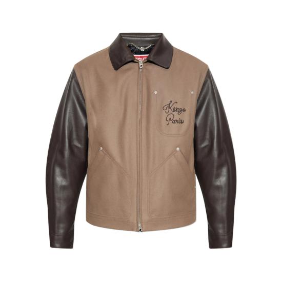 25FW 겐조 가죽 자켓 FF68BL1519OH 92 BROWN