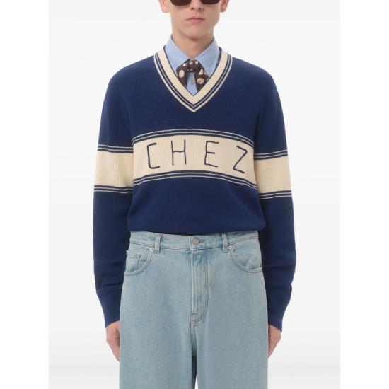 25FW 발렌티노 가라바니 스웨터 7V3KC34KB02 CMV BLUE WHITE - VALENTINO GARAVANI