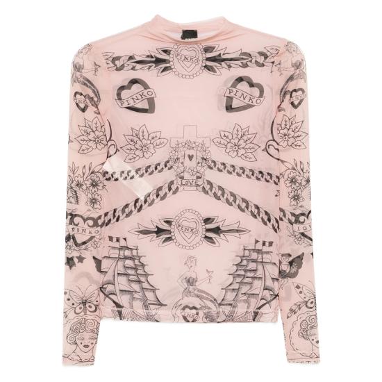 25FW 핑코 블라우스 105798 A2VM NZ8 NEUTRALS BLACK