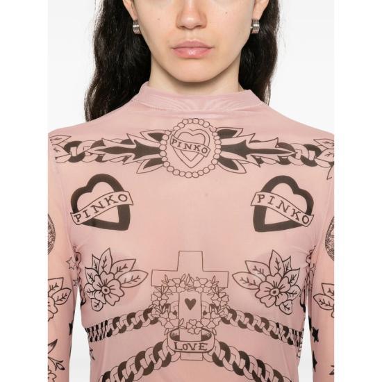 25FW 핑코 블라우스 105798 A2VM NZ8 NEUTRALS BLACK - PINKO