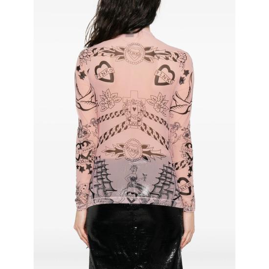 25FW 핑코 블라우스 105798 A2VM NZ8 NEUTRALS BLACK - PINKO